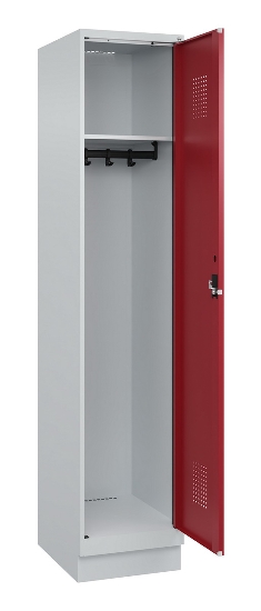 C+P Spind Evolo PLUS 049020-20 mit Sockel 2 Abt. 300mm Zylinderschloss (HxBxT) 1950x600x500mm 7035/7016