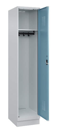 C+P Spind Evolo PLUS 049020-20 mit Sockel 2 Abt. 300mm Zylinderschloss (HxBxT) 1950x600x500mm 7035/7016