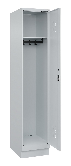 C+P Spind Evolo PLUS 049020-20 mit Sockel 2 Abt. 300mm Zylinderschloss (HxBxT) 1950x600x500mm 7035/7016