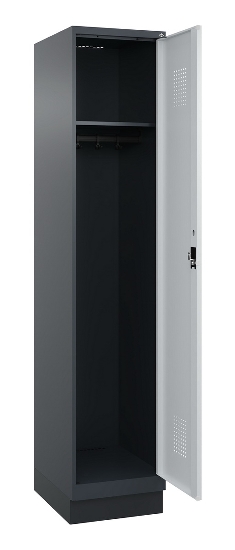 C+P Spind Evolo PLUS 049020-20 mit Sockel 2 Abt. 300mm Zylinderschloss (HxBxT) 1950x600x500mm 7035/7016