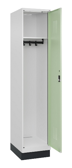 C+P Spind Evolo PLUS 049020-20 mit Sockel 2 Abt. 300mm Zylinderschloss (HxBxT) 1950x600x500mm 7035/7016