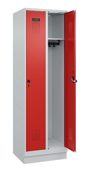 C+P Spind Evolo PLUS 049020-20 mit Sockel 2 Abt. 300mm Zylinderschloss (HxBxT) 1950x600x500mm 7035/7016