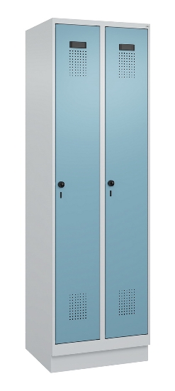 C+P Spind Evolo PLUS 049020-20 mit Sockel 2 Abt. 300mm Zylinderschloss (HxBxT) 1950x600x500mm 7035/7016