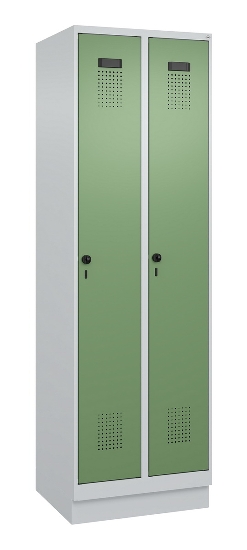 C+P Spind Evolo PLUS 049020-20 mit Sockel 2 Abt. 300mm Zylinderschloss (HxBxT) 1950x600x500mm 7035/7016