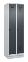 C+P Spind Evolo PLUS 049020-20 mit Sockel 2 Abt. 300mm Zylinderschloss (HxBxT) 1950x600x500mm 7035/7016