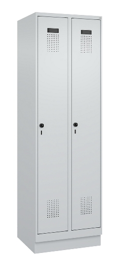 C+P Spind Evolo PLUS 049020-20 mit Sockel 2 Abt. 300mm Zylinderschloss (HxBxT) 1950x600x500mm 7035/7016