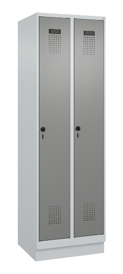 C+P Spind Evolo PLUS 049020-20 mit Sockel 2 Abt. 300mm Zylinderschloss (HxBxT) 1950x600x500mm 7035/7016