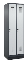 C+P Spind Evolo PLUS 049020-20 mit Sockel 2 Abt. 300mm Zylinderschloss (HxBxT) 1950x600x500mm 7035/7016