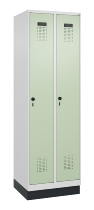 C+P Spind Evolo PLUS 049020-20 mit Sockel 2 Abt. 300mm Zylinderschloss (HxBxT) 1950x600x500mm 7035/7016