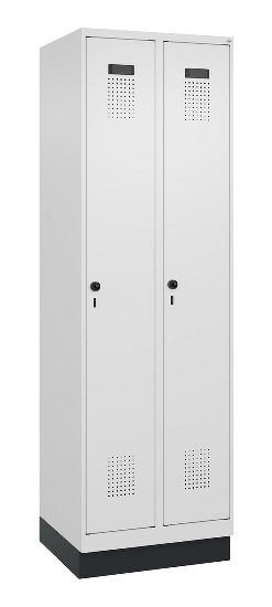 C+P Spind Evolo PLUS 049020-20 mit Sockel 2 Abt. 300mm Zylinderschloss (HxBxT) 1950x600x500mm 7035/7016