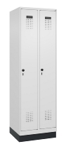 C+P Spind Evolo PLUS 049020-20 mit Sockel 2 Abt. 300mm Zylinderschloss (HxBxT) 1950x600x500mm 7035/7016