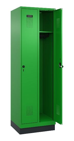 C+P Spind Evolo PLUS 049020-22 mit Sockel 2 Abteile 400mm Zylinderschloss (HxBxT) 1950x800x500mm 1023/1023
