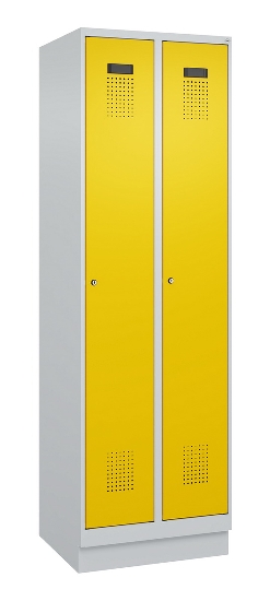 C+P Spind Evolo PLUS 049020-20 mit Sockel 2 Abt. 300mm Zylinderschloss (HxBxT) 1950x600x500mm 7035/7016