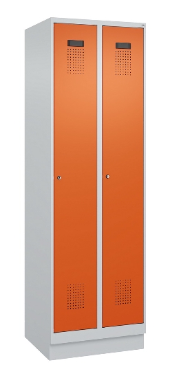 C+P Spind Evolo PLUS 049020-20 mit Sockel 2 Abt. 300mm Zylinderschloss (HxBxT) 1950x600x500mm 7035/7016