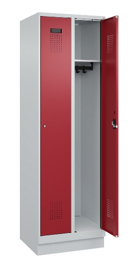 C+P Spind Evolo PLUS 049020-20 mit Sockel 2 Abt. 300mm Zylinderschloss (HxBxT) 1950x600x500mm 7035/7016