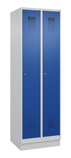C+P Spind Evolo PLUS 049020-20 mit Sockel 2 Abt. 300mm Zylinderschloss (HxBxT) 1950x600x500mm 7035/7016