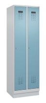 C+P Spind Evolo PLUS 049020-20 mit Sockel 2 Abt. 300mm Zylinderschloss (HxBxT) 1950x600x500mm 7035/7016