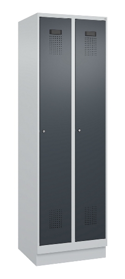 C+P Spind Evolo PLUS 049020-20 mit Sockel 2 Abt. 300mm Zylinderschloss (HxBxT) 1950x600x500mm 7035/7016