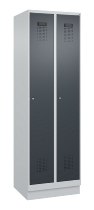 C+P Spind Evolo PLUS 049020-20 mit Sockel 2 Abt. 300mm Zylinderschloss (HxBxT) 1950x600x500mm 7035/7016