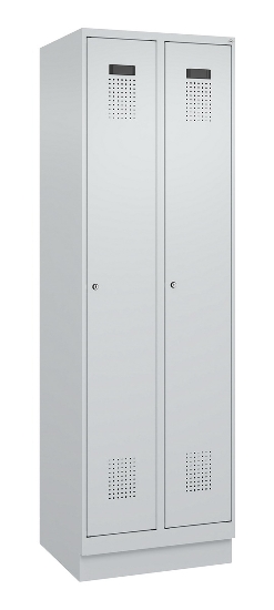 C+P Spind Evolo PLUS 049020-20 mit Sockel 2 Abt. 300mm Zylinderschloss (HxBxT) 1950x600x500mm 7035/7016
