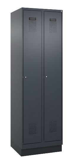 C+P Spind Evolo PLUS 049020-20 mit Sockel 2 Abt. 300mm Zylinderschloss (HxBxT) 1950x600x500mm 7035/7016