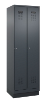 C+P Spind Evolo PLUS 049020-20 mit Sockel 2 Abt. 300mm Zylinderschloss (HxBxT) 1950x600x500mm 7035/7016