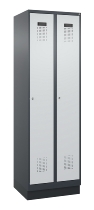 C+P Spind Evolo PLUS 049020-20 mit Sockel 2 Abt. 300mm Zylinderschloss (HxBxT) 1950x600x500mm 7035/7016