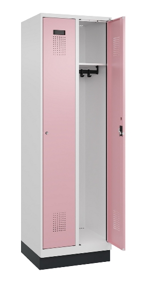 C+P Spind Evolo PLUS 049020-20 mit Sockel 2 Abt. 300mm Zylinderschloss (HxBxT) 1950x600x500mm 7035/7016