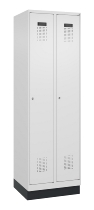 C+P Spind Evolo PLUS 049020-20 mit Sockel 2 Abt. 300mm Zylinderschloss (HxBxT) 1950x600x500mm 7035/7016