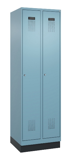 C+P Spind Evolo PLUS 049020-22 mit Sockel 2 Abteile 400mm Zylinderschloss (HxBxT) 1950x800x500mm 1023/1023