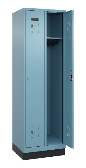 C+P Spind Evolo PLUS 049020-22 mit Sockel 2 Abteile 400mm Zylinderschloss (HxBxT) 1950x800x500mm 1023/1023
