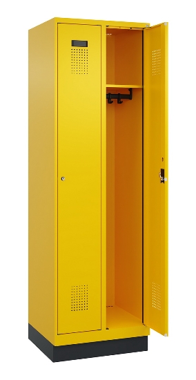 C+P Spind Evolo PLUS 049020-22 mit Sockel 2 Abteile 400mm Zylinderschloss (HxBxT) 1950x800x500mm 1023/1023