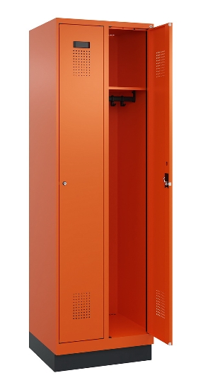 C+P Spind Evolo PLUS 049020-22 mit Sockel 2 Abteile 400mm Zylinderschloss (HxBxT) 1950x800x500mm 1023/1023