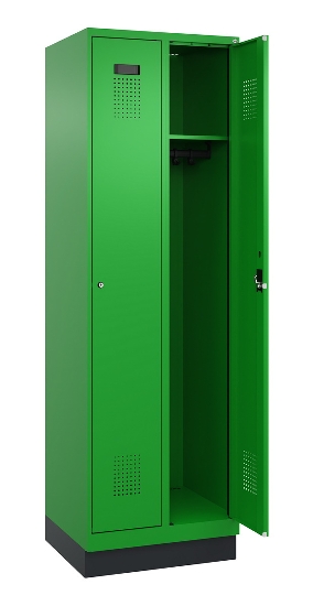 C+P Spind Evolo PLUS 049020-22 mit Sockel 2 Abteile 400mm Zylinderschloss (HxBxT) 1950x800x500mm 1023/1023
