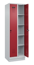 C+P Wäsche-Spind Evolo PLUS 049020-22B mit Sockel 2 Abt.je 400mm Drehriegel (HxBxT) 1950x800x500mm 7035/3000