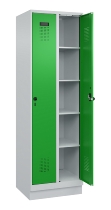 C+P Wäsche-Spind Evolo PLUS 049020-22B mit Sockel 2 Abt.je 400mm Drehriegel (HxBxT) 1950x800x500mm 7035/3000