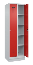 C+P Wäsche-Spind Evolo PLUS 049020-22B mit Sockel 2 Abt.je 400mm Drehriegel (HxBxT) 1950x800x500mm 7035/3000