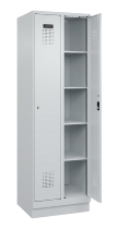 C+P Wäsche-Spind Evolo PLUS 049020-22B mit Sockel 2 Abt.je 400mm Drehriegel (HxBxT) 1950x800x500mm 7035/3000