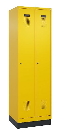 C+P Wäsche-Spind Evolo PLUS 049010-22B mit Füßen 2 Abt.je 400mm Drehriegel (HxBxT) 1950x800x500mm 0010/0010