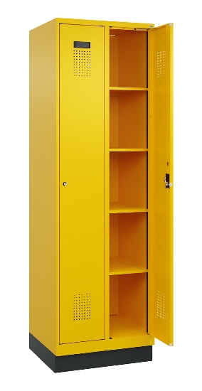 C+P Wäsche-Spind Evolo PLUS 049010-22B mit Füßen 2 Abt.je 400mm Drehriegel (HxBxT) 1950x800x500mm 0010/0010