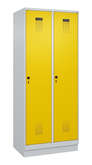 C+P Spind Evolo PLUS 049020-20 mit Sockel 2 Abt. 300mm Zylinderschloss (HxBxT) 1950x600x500mm 7035/7016