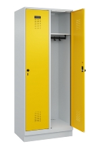 C+P Spind Evolo PLUS 049020-20 mit Sockel 2 Abt. 300mm Zylinderschloss (HxBxT) 1950x600x500mm 7035/7016