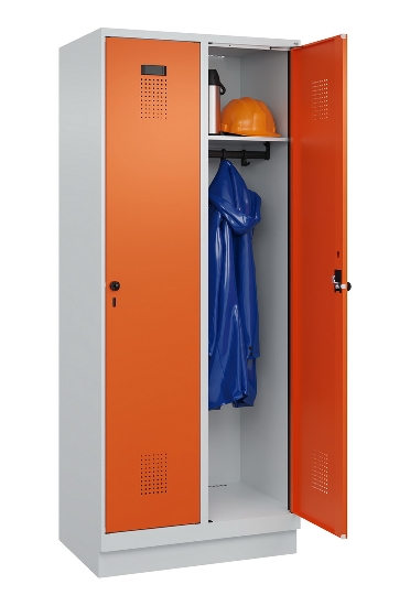 C+P Spind Evolo PLUS 049020-20 mit Sockel 2 Abt. 300mm Zylinderschloss (HxBxT) 1950x600x500mm 7035/7016