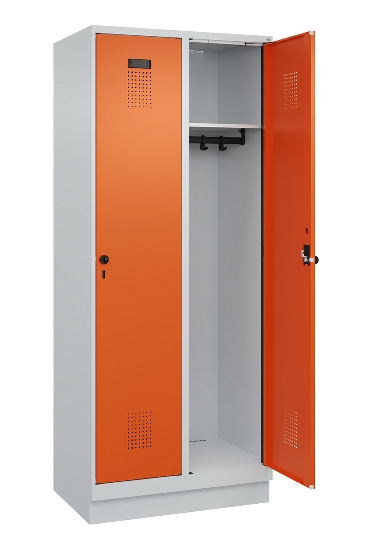 C+P Spind Evolo PLUS 049020-20 mit Sockel 2 Abt. 300mm Zylinderschloss (HxBxT) 1950x600x500mm 7035/7016