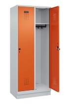 C+P Spind Evolo PLUS 049020-20 mit Sockel 2 Abt. 300mm Zylinderschloss (HxBxT) 1950x600x500mm 7035/7016