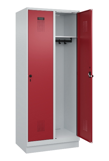 C+P Spind Evolo PLUS 049020-20 mit Sockel 2 Abt. 300mm Zylinderschloss (HxBxT) 1950x600x500mm 7035/7016