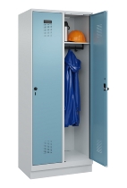 C+P Spind Evolo PLUS 049020-20 mit Sockel 2 Abt. 300mm Zylinderschloss (HxBxT) 1950x600x500mm 7035/7016