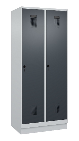 C+P Spind Evolo PLUS 049020-20 mit Sockel 2 Abt. 300mm Zylinderschloss (HxBxT) 1950x600x500mm 7035/7016