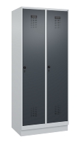 C+P Spind Evolo PLUS 049020-20 mit Sockel 2 Abt. 300mm Zylinderschloss (HxBxT) 1950x600x500mm 7035/7016