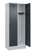C+P Spind Evolo PLUS 049020-20 mit Sockel 2 Abt. 300mm Zylinderschloss (HxBxT) 1950x600x500mm 7035/7016